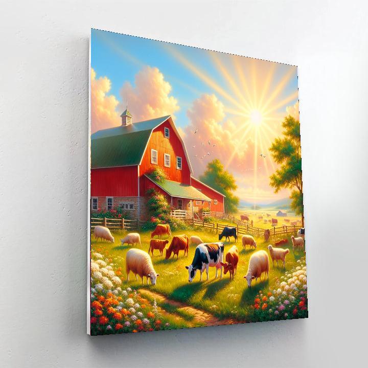 Sunny Farmhouse Morning DIY Paint By Numbers