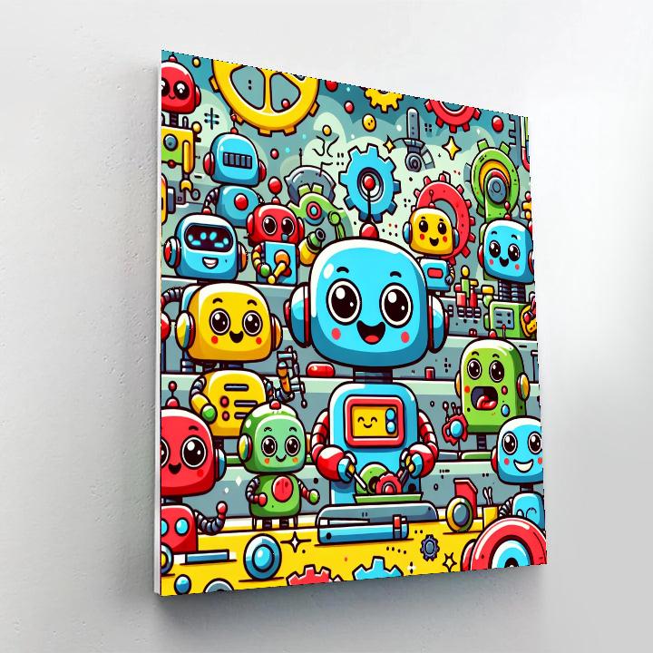 Robot Adventures In Color Painting Number Kit
