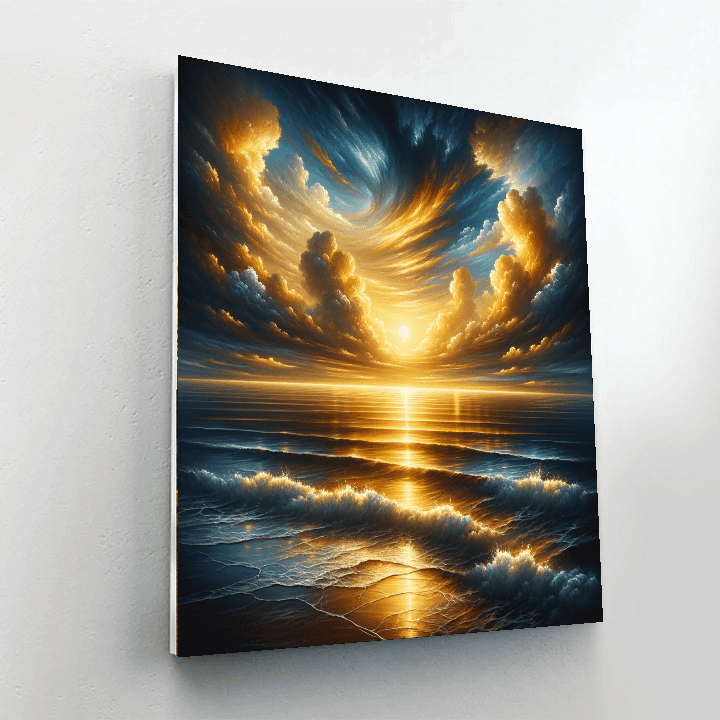 Golden Sunset Over The Ocean Paint By Numbers Kits