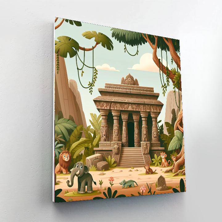 Hidden Jungle Temple Paint By Number