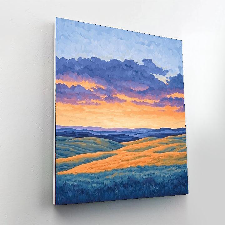 Thomas Hart Benton Inspired Twilight On The Plains  Numbered Painting Kits