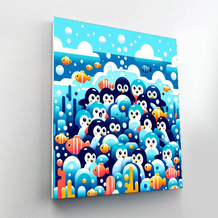 Undersea Adventure Penguins Painting Number Kit
