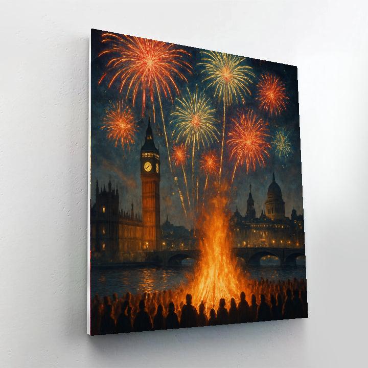 Guy Fawkes Night - London Number Painting