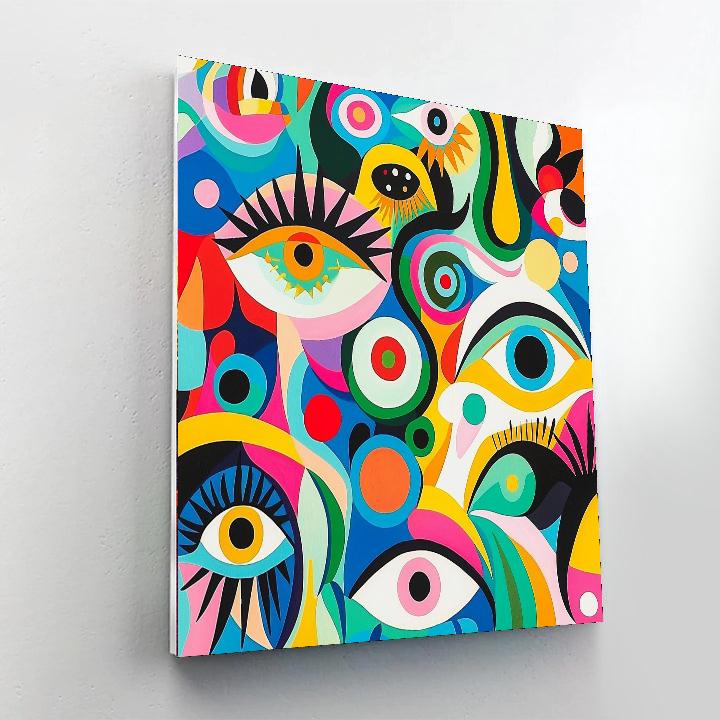 Joan Miró Inspired Mystic Symbols  Number Painting