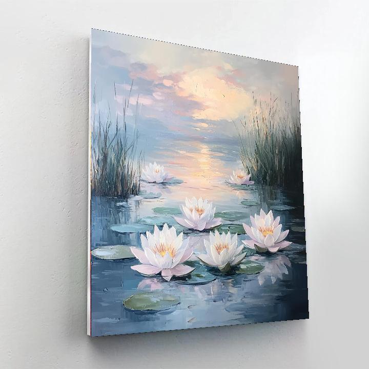 Monet Inspired Water Lilies In Dawn Light  Paint By Numbers