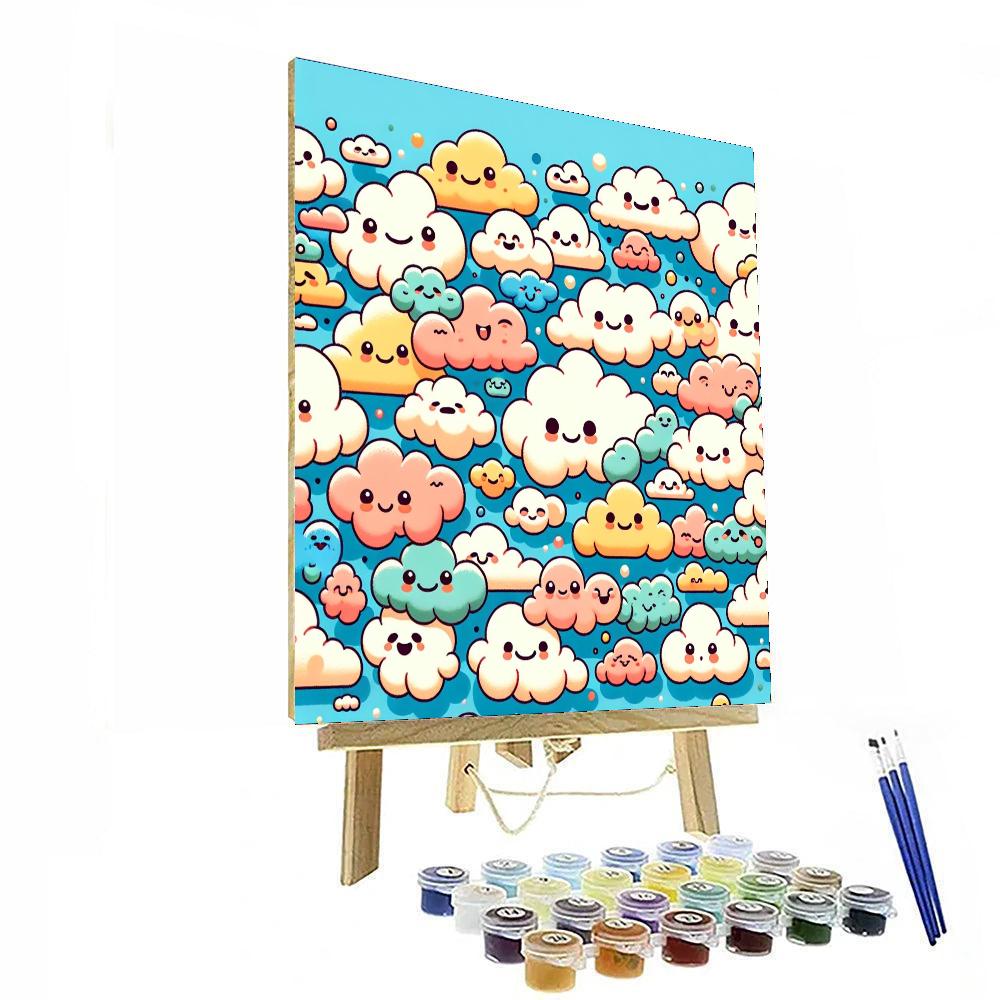 Dancing Cloud Friends Paint By Numbers Art