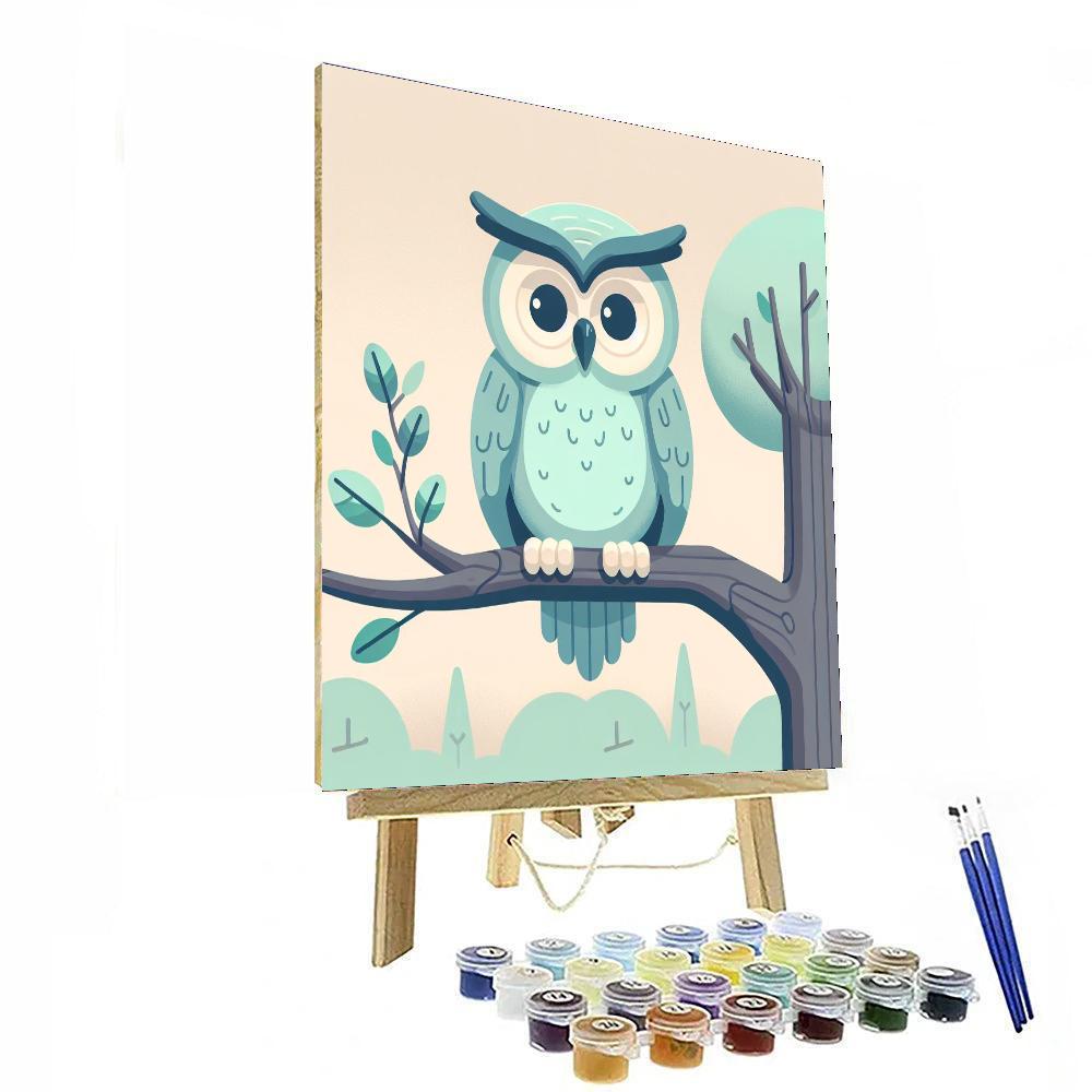 Wise Owl Guardian Number Painting