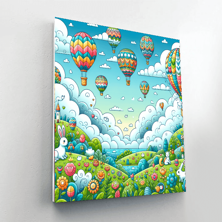 Fantasy Adventures In The Clouds Number Painting