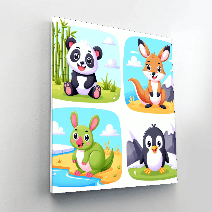 Cute Critters Around The World Number Painting