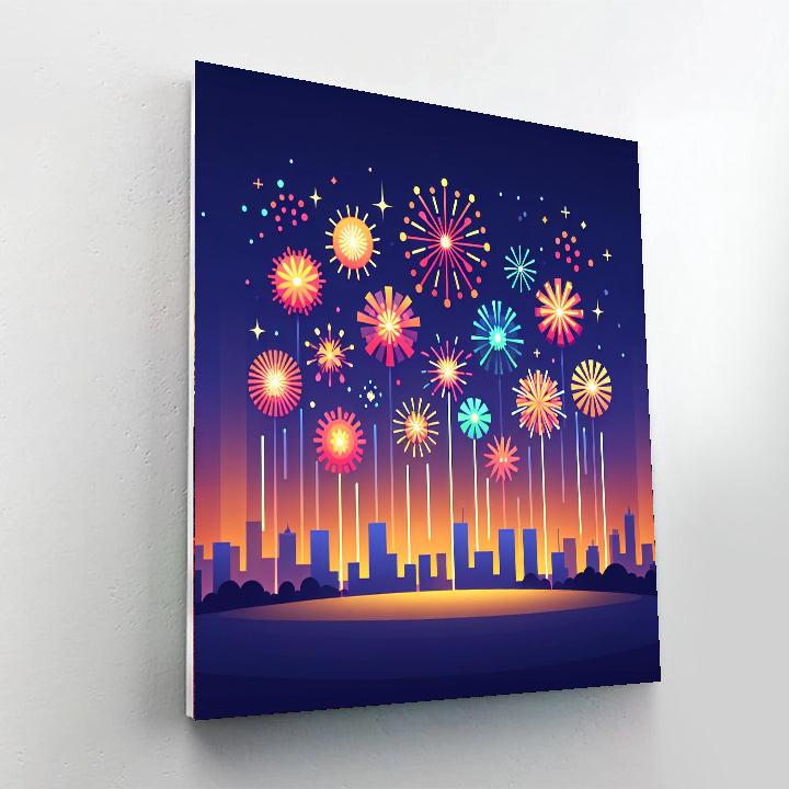 Dazzling Fireworks Festival Paint By Numbers Art