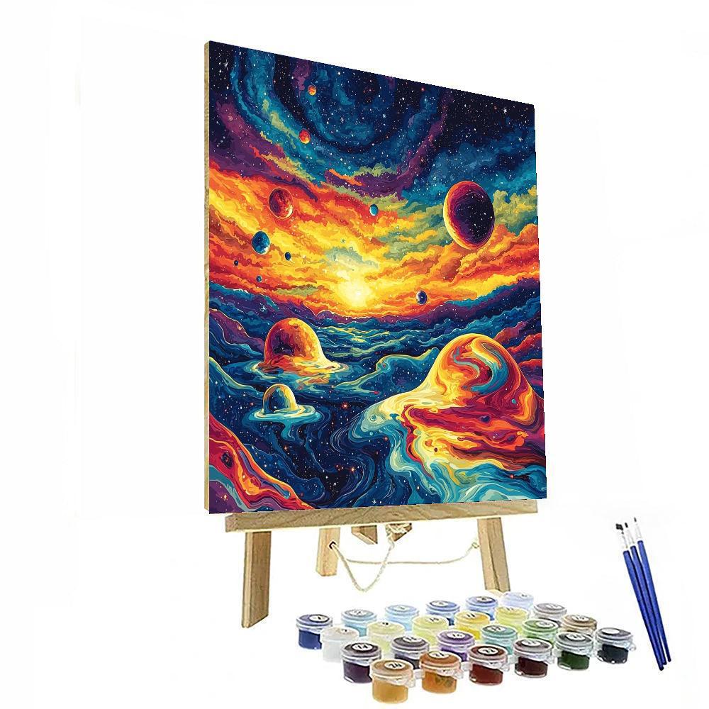 Salvador Dali Inspired Surreal Cosmic Exploration  Numbered Painting Kits
