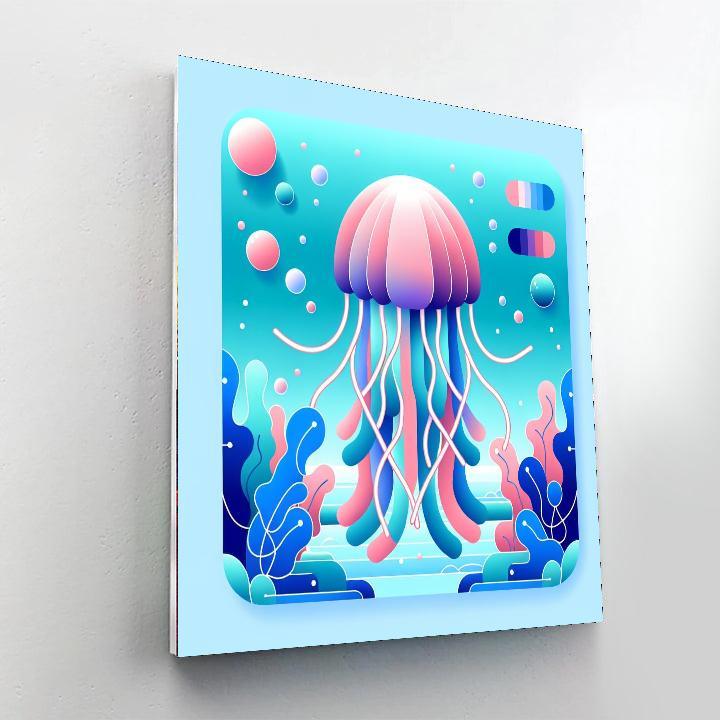 Colorful Jellyfish Glow Paint By Number