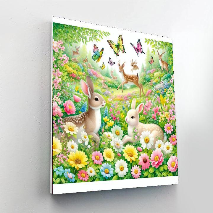 Charming Meadow Frolic Painting Number Kit