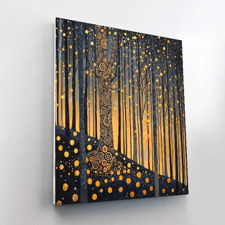 Gustav Klimt Inspired Klimt's Golden Forest  Painting By Numbers Kit