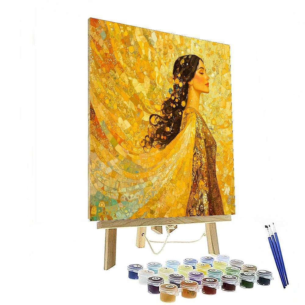 Gustav Klimt Inspired Whispers Of The Golden Dawn  Paint By Numbers Kits