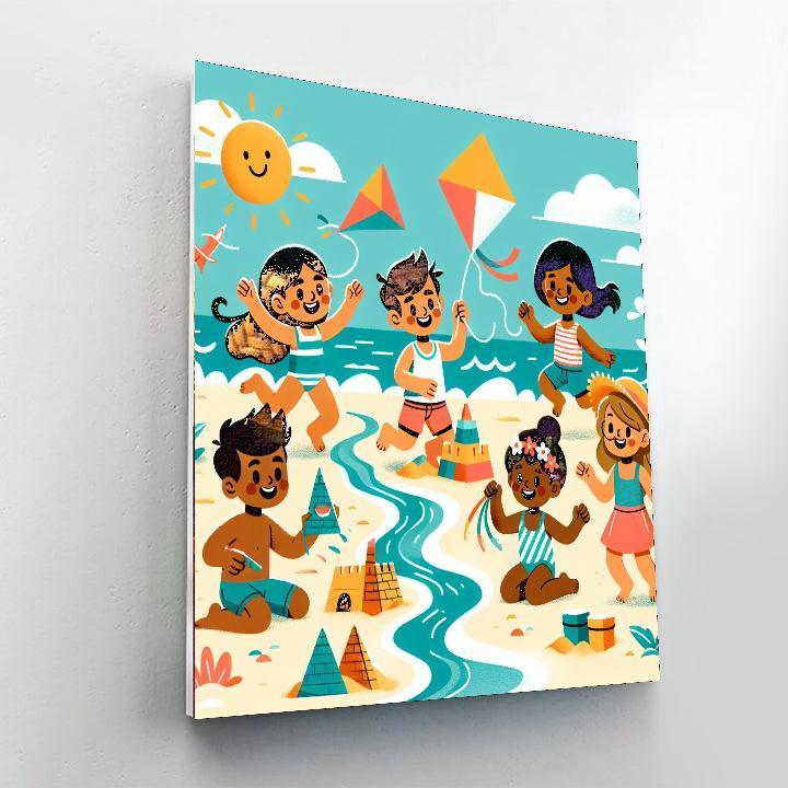 Joyful Beach Fun Paint By Number