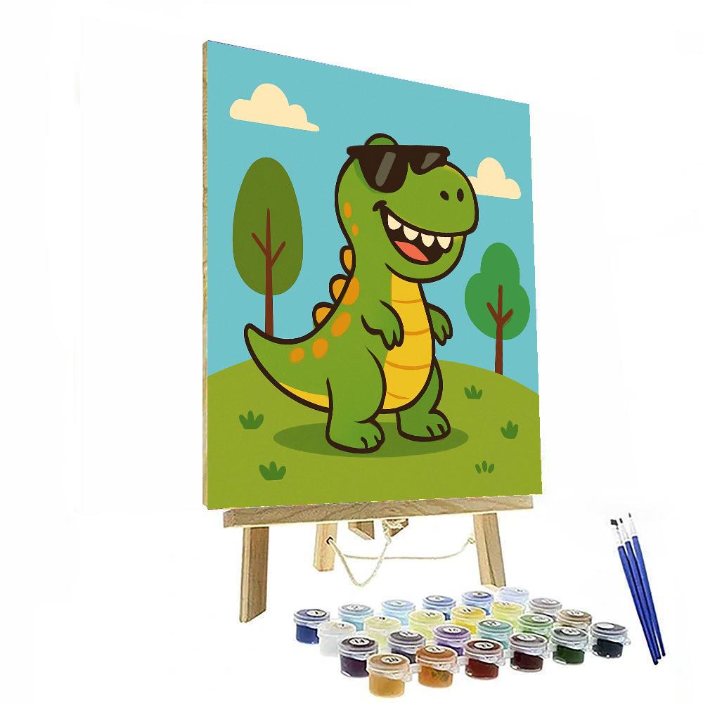 Sassy Dinosaur Painting By Numbers Kit
