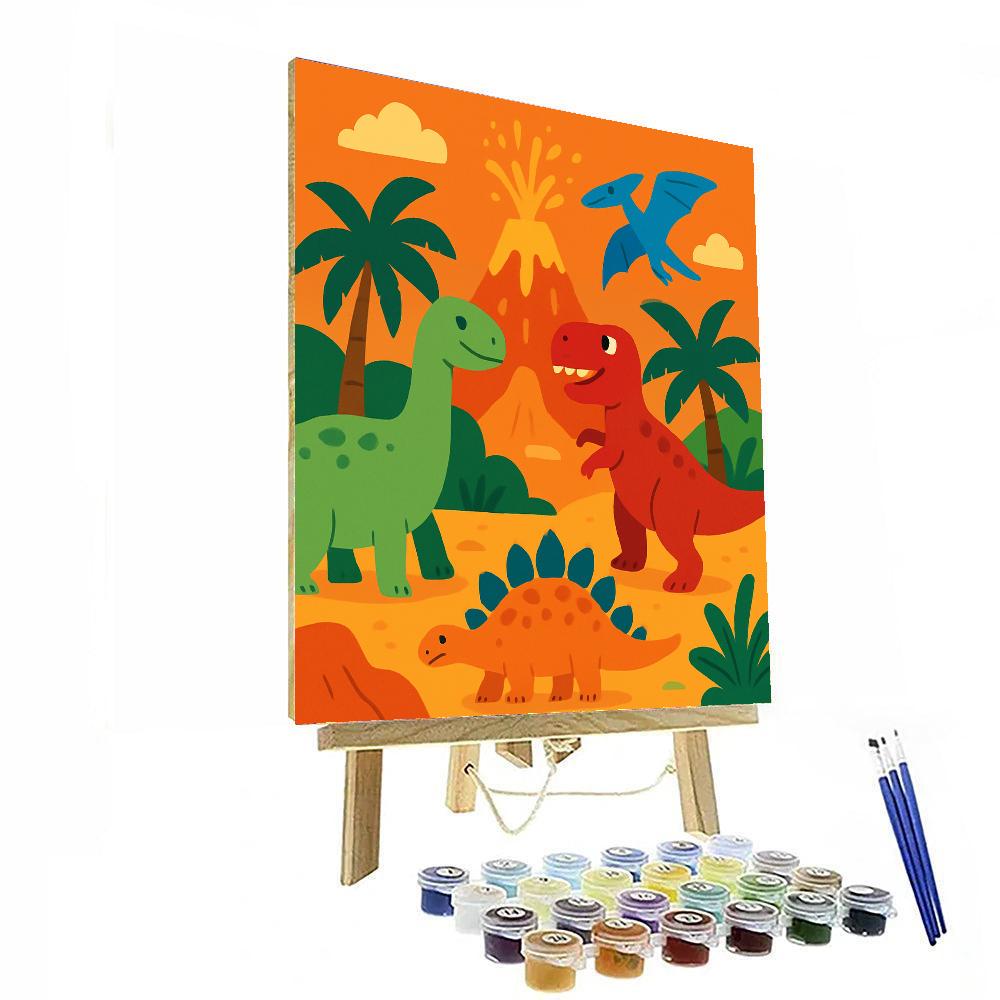Dinosaur Roar World Painting By Numbers Kit
