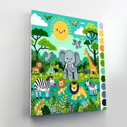 Joyful Safari Scene Paint By Numbers Kits