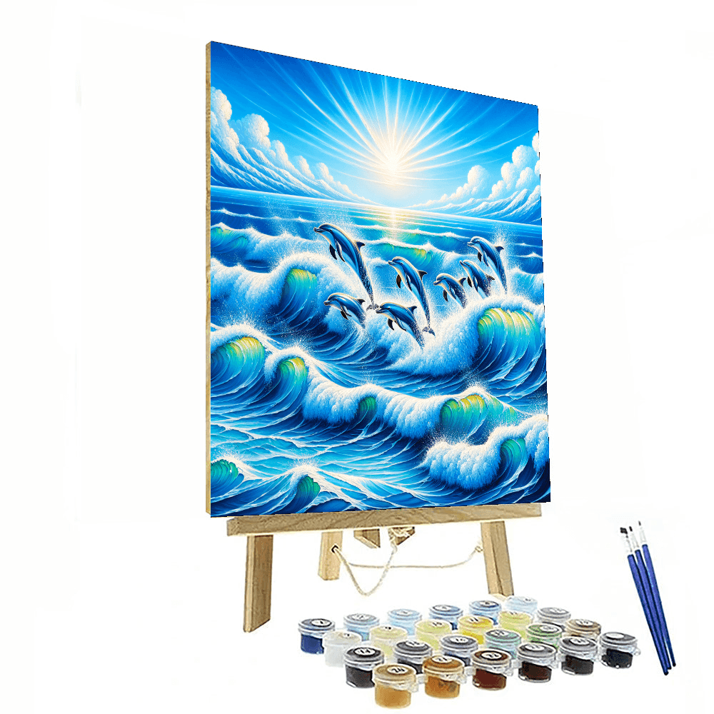 Playful Dolphin Bay Painting By Numbers Kit