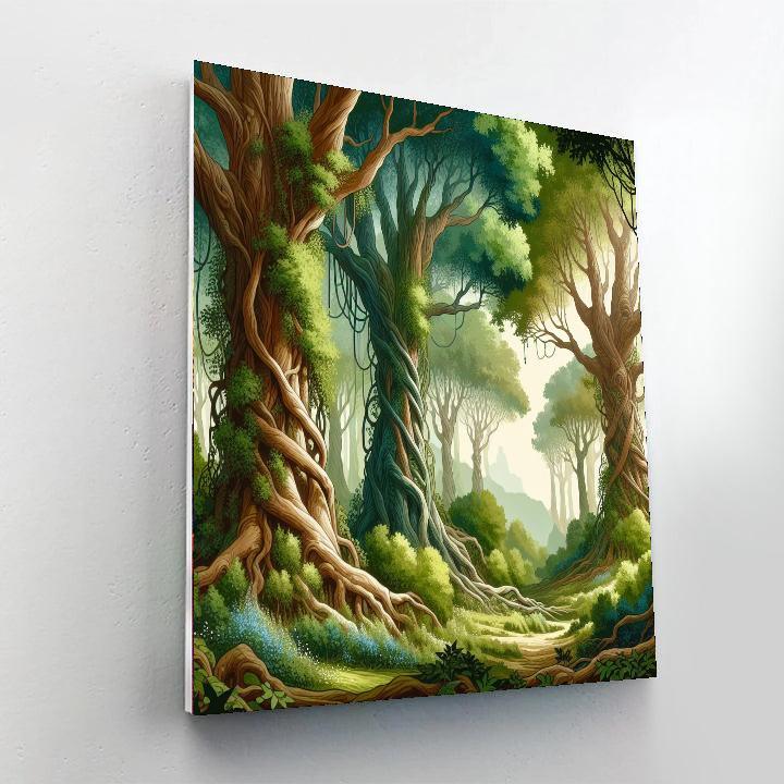 Tangled Forest Whimsy Painting Number Kit