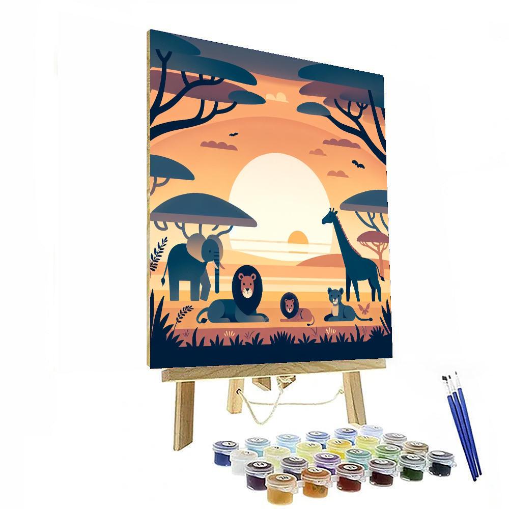 Sunset Serenade On The Savannah Paint By Color