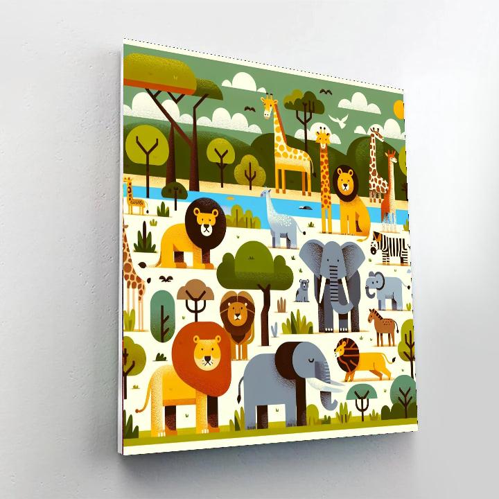 Zoo Animals Painting Number Kit