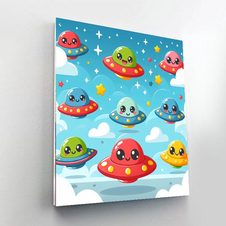 Silly Saucers Number Painting