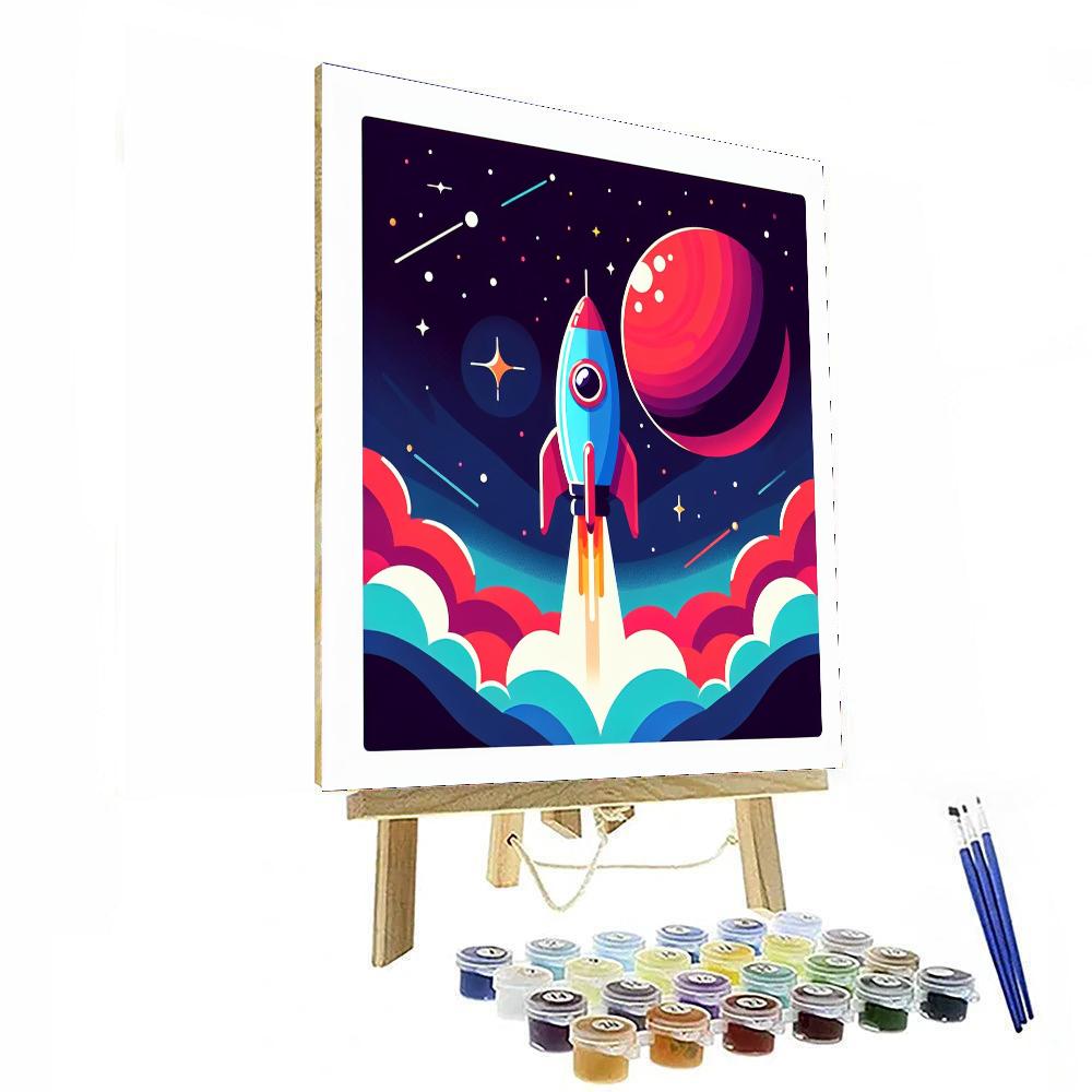 Rocket To Mars Number Painting