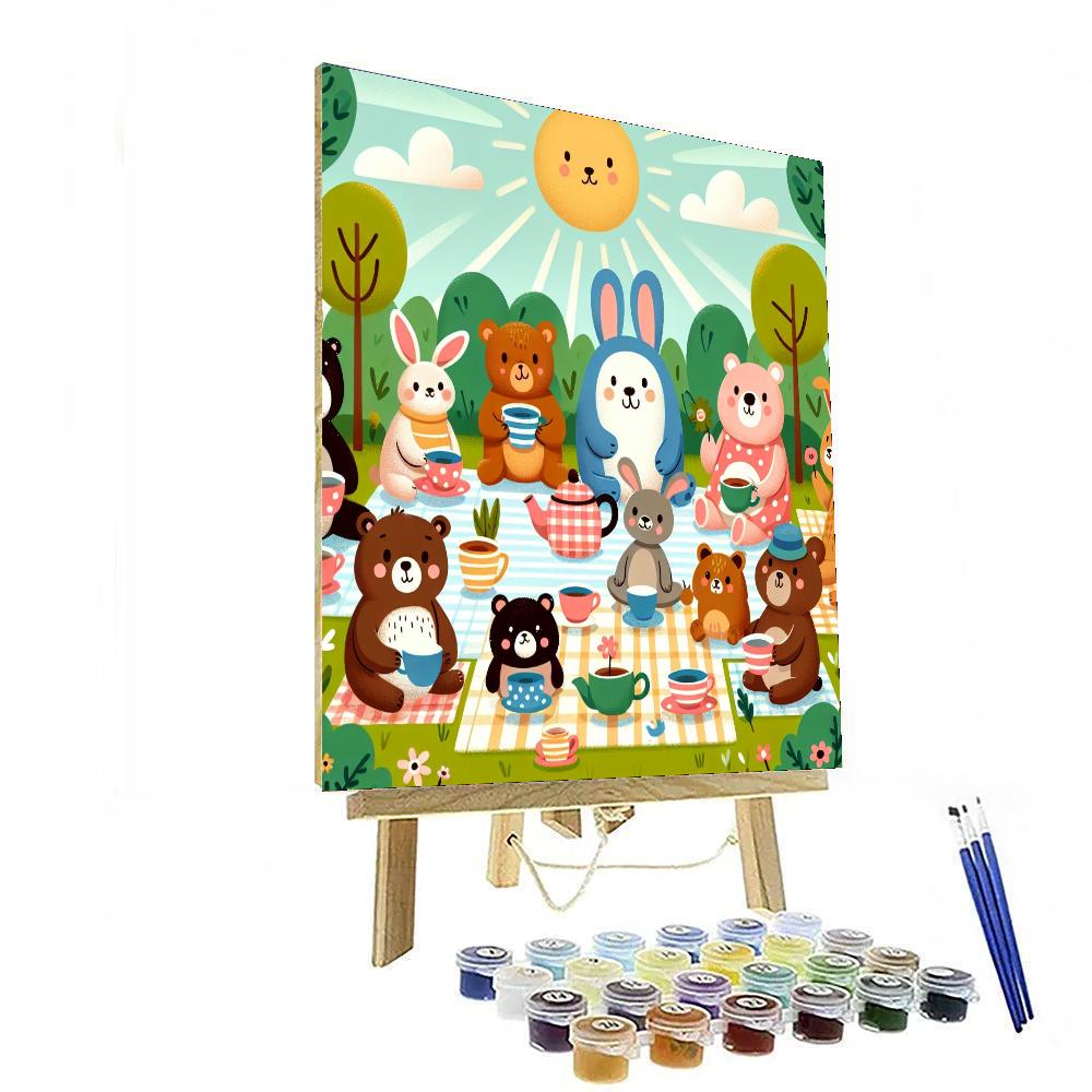 Animal Tea Party Paint By Numbers Art