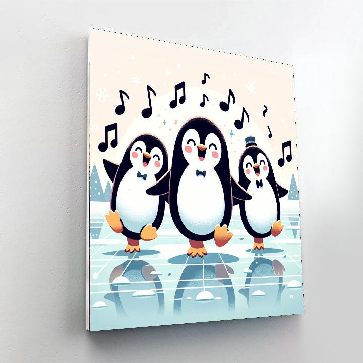 Silly Penguin Dance Party Painting By Numbers Kit