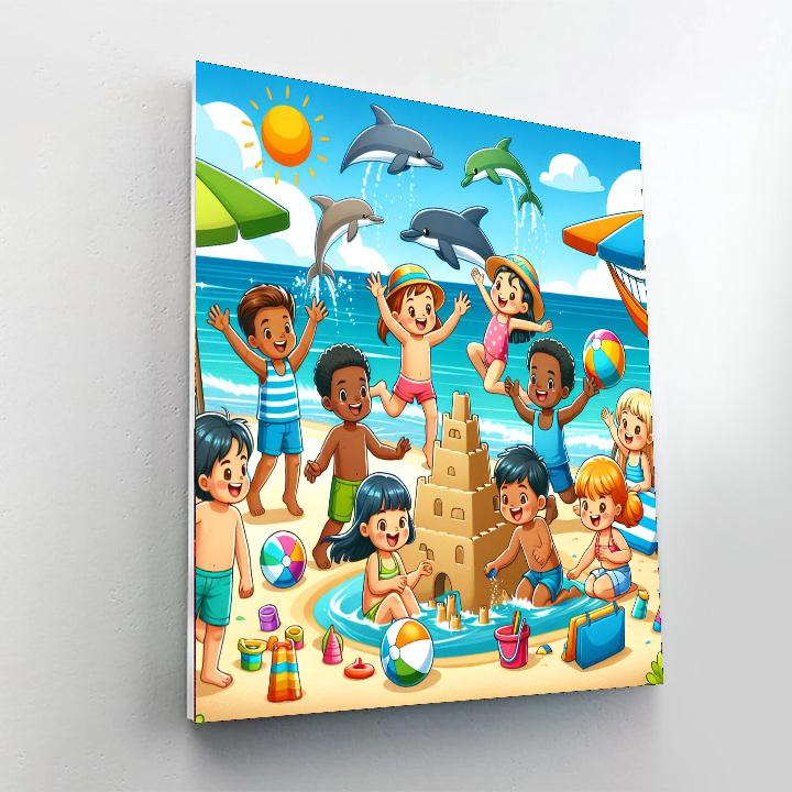 Fun Beach Day Paint By Numbers Art
