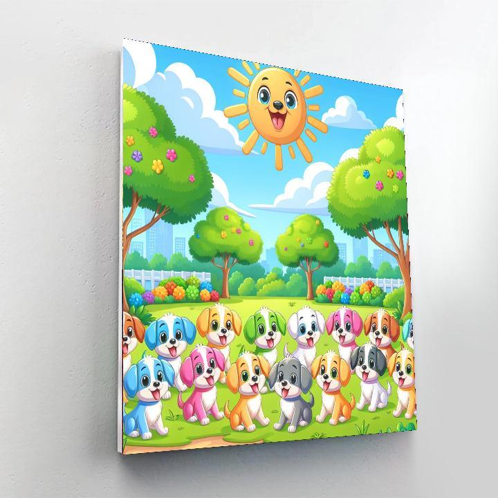 Playful Pups Playground Numbered Painting Kits