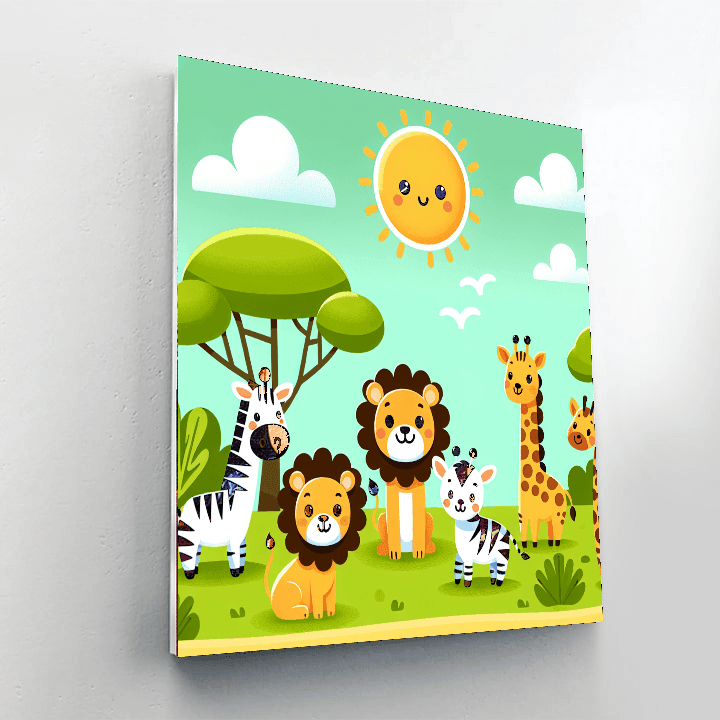 Wild Animal Safari Painting Number Kit