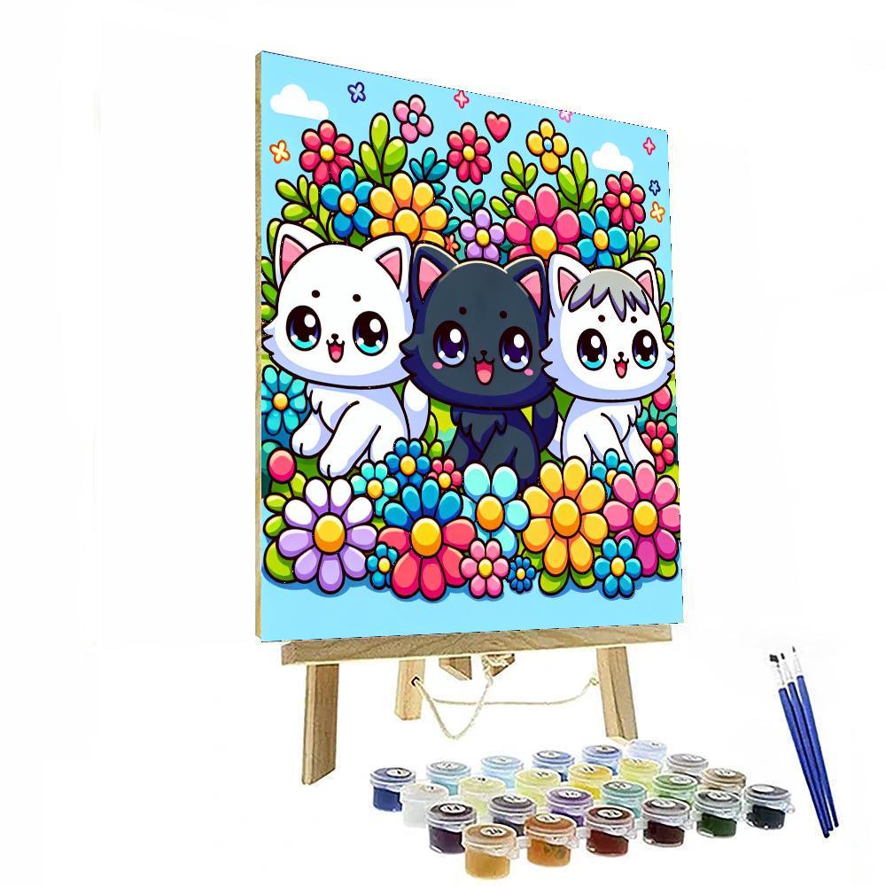 Colorful Kittens Adventure Paint By Color