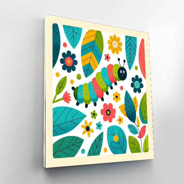 Caterpillar's Colorful Quest Paint By Numbers