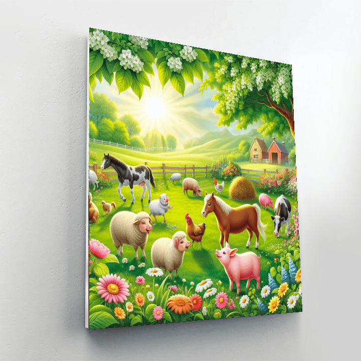 Whimsical Farm Animals Painting By Numbers Kit
