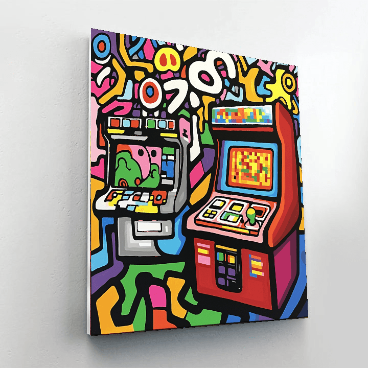 Keith Haring Inspired Retro Arcade Dream  Paint By Numbers Kits