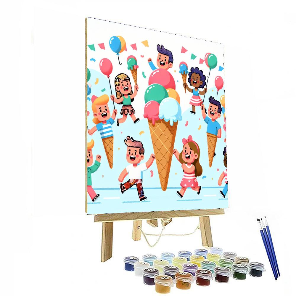 Cheery Ice Cream Parade Paint By Numbers