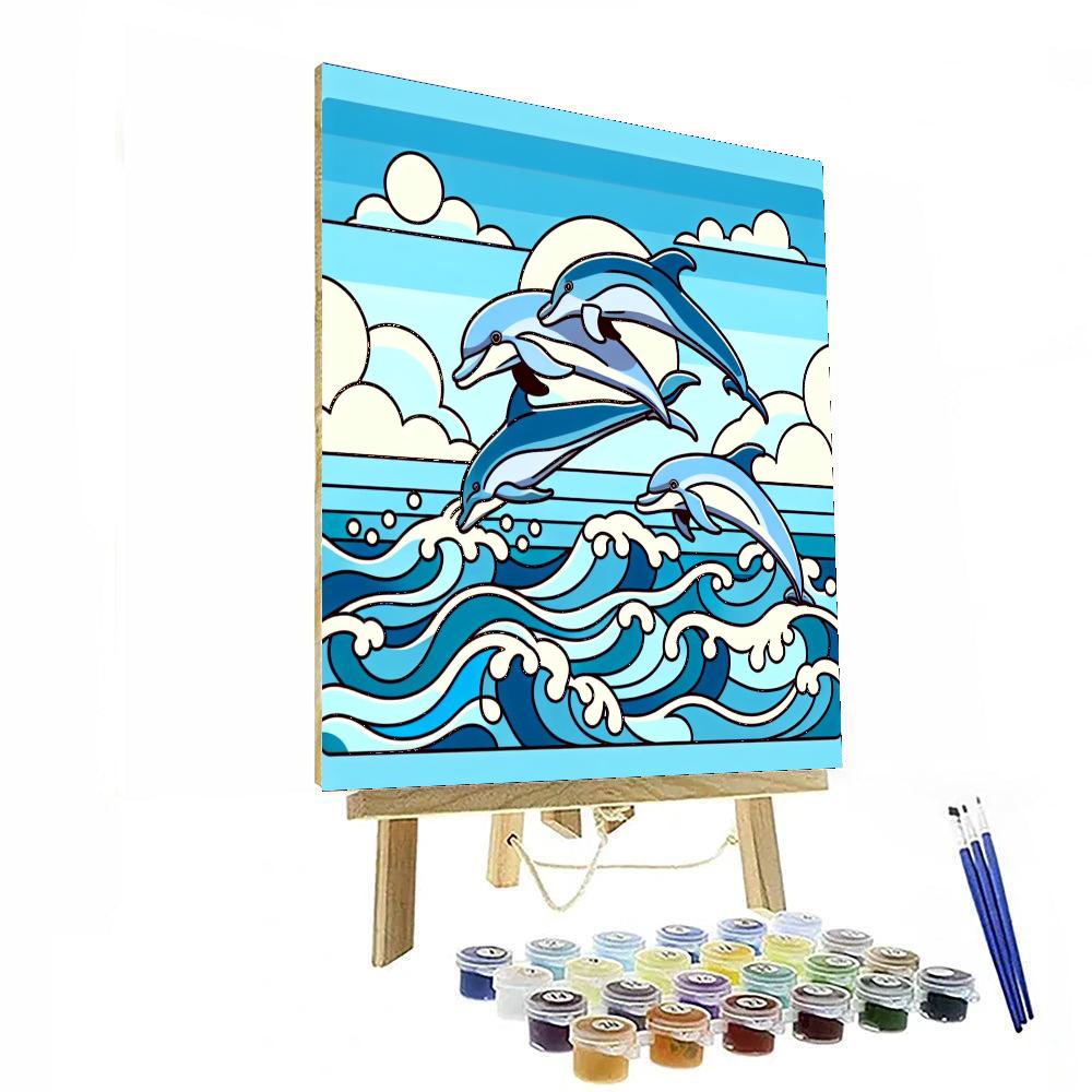 Dolphin's Ocean Playtime Paint By Number