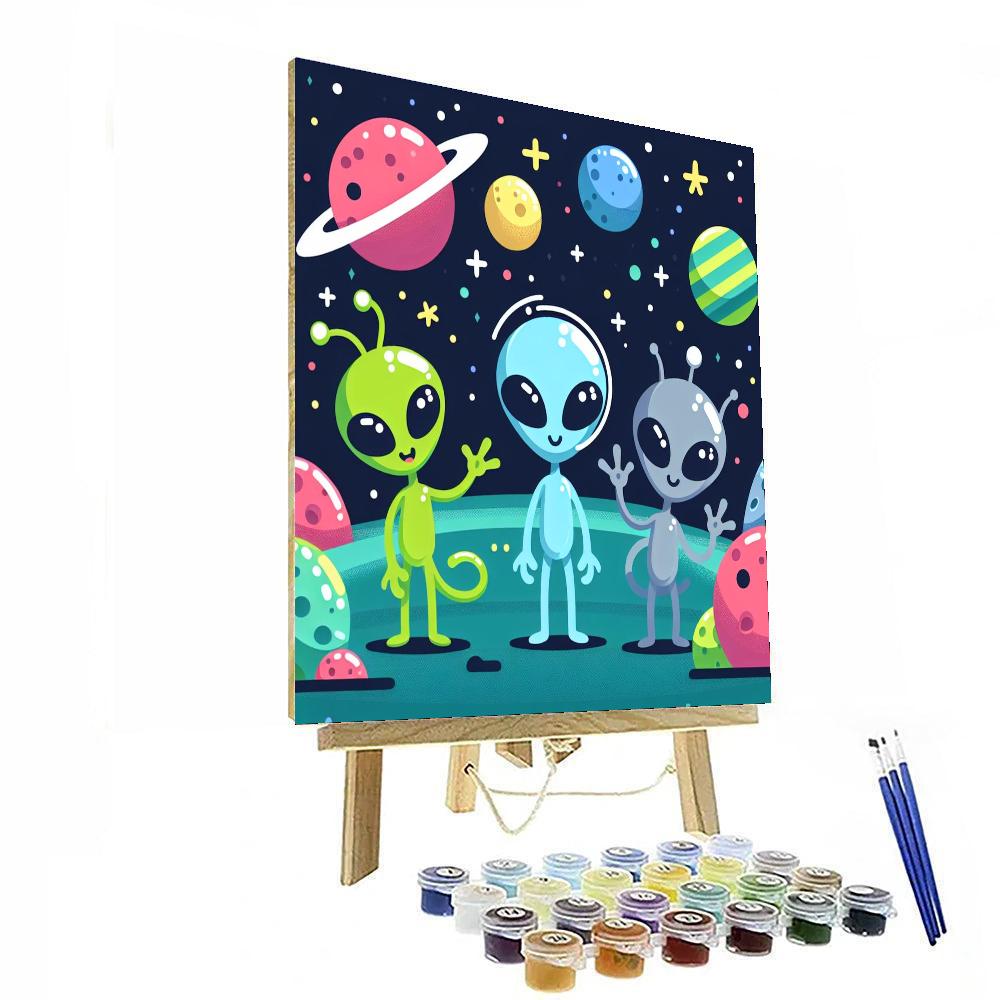 Galactic Voyage With Aliens Painting By Numbers Kit