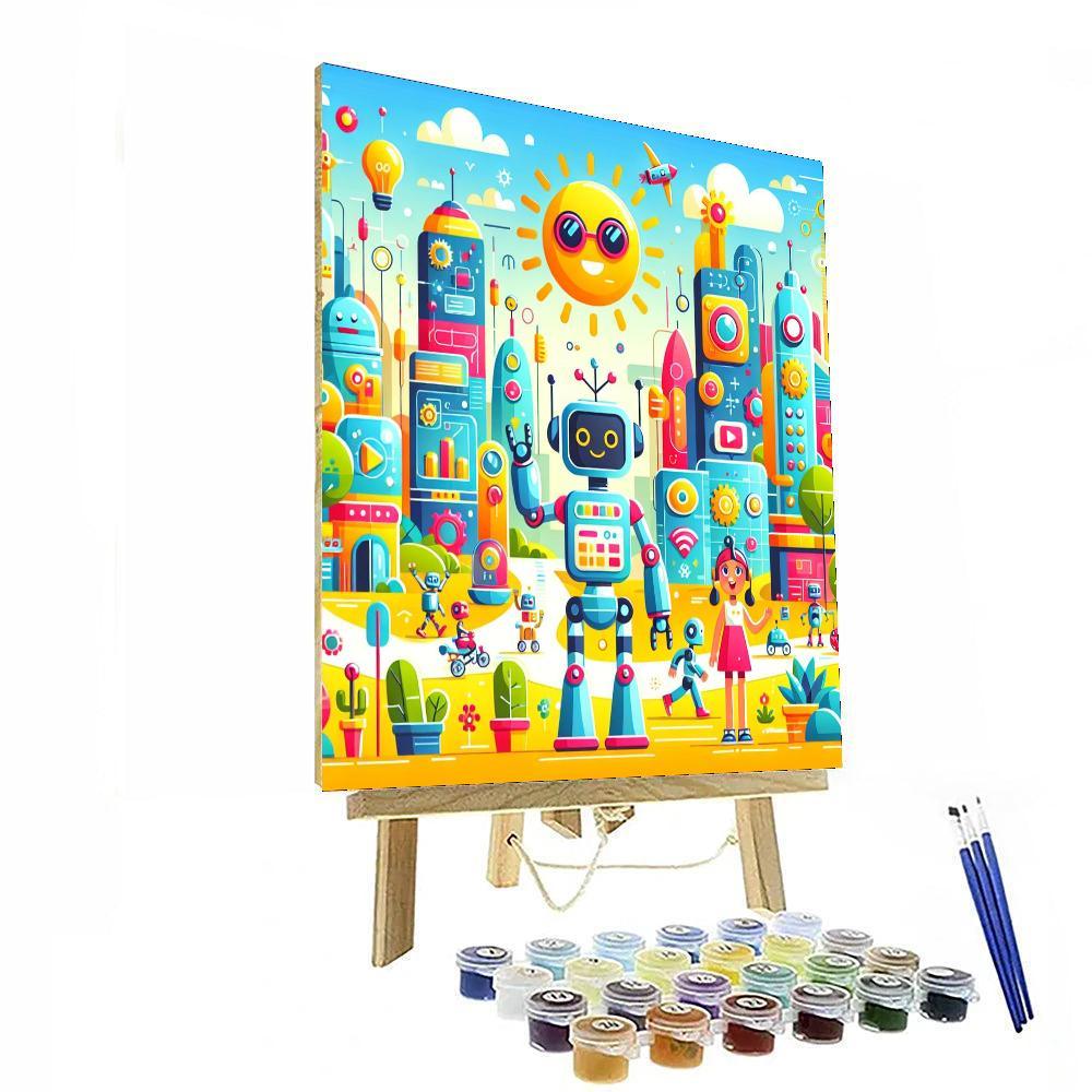 Exciting Robot Adventures Painting Number Kit