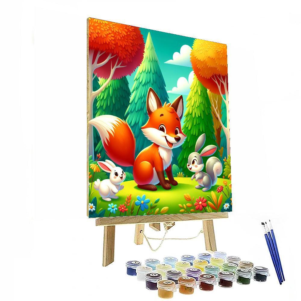 Adventurous Fox And Friends Paint By Numbers Art