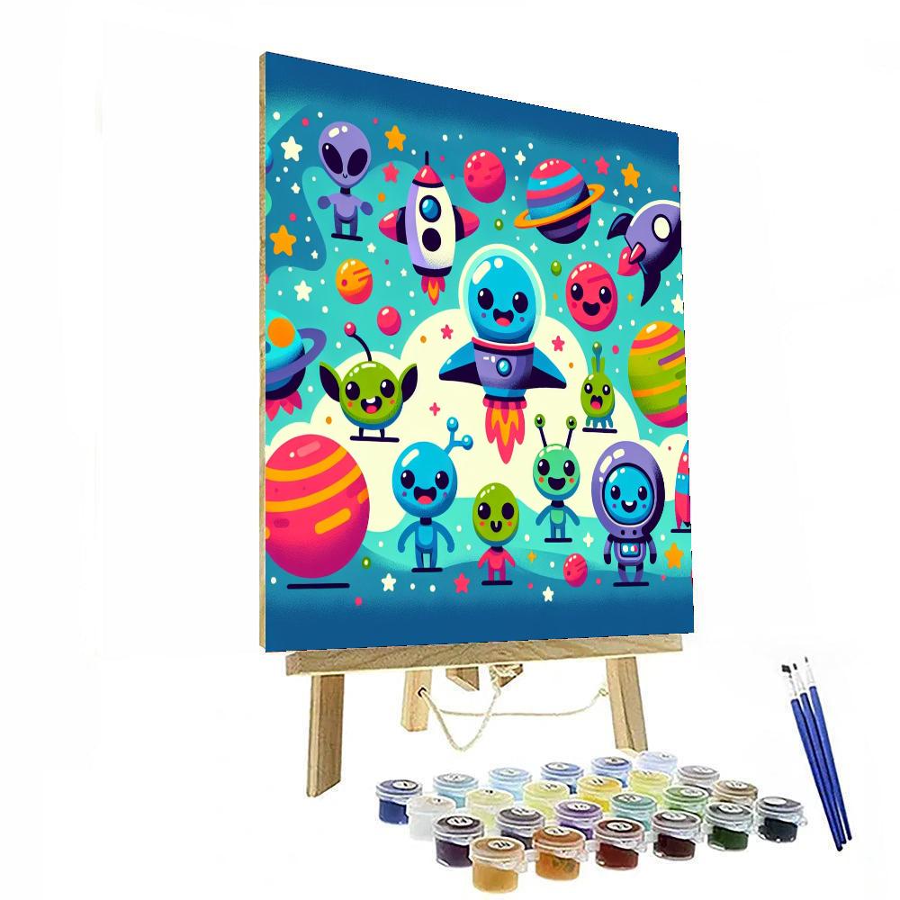 Space Explorer Friends Paint By Numbers Art