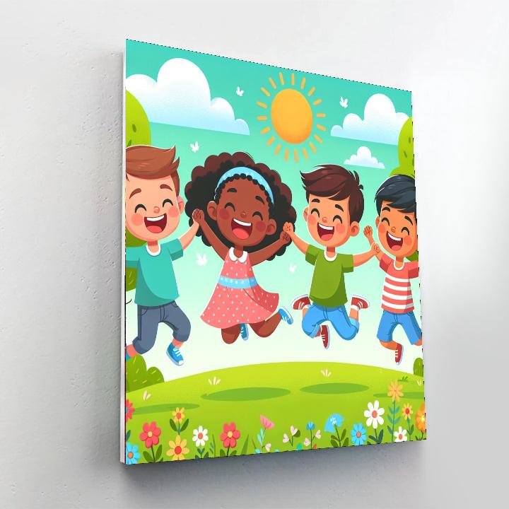 Joyful Jumping Jacks Paint By Numbers Art