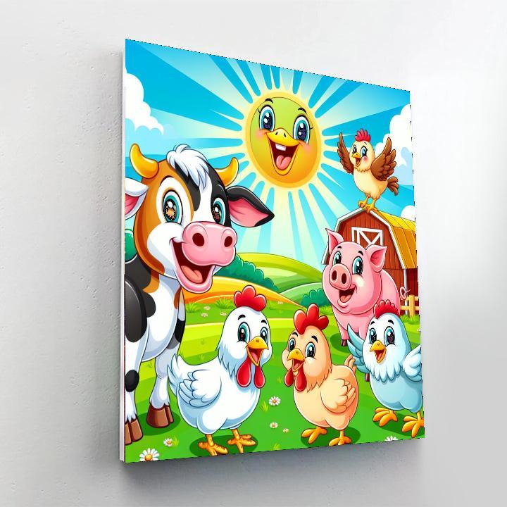 Cheerful Farmyard Fun Paint By Color