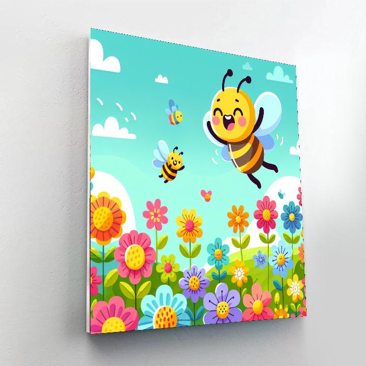 Busy Bee In Blooming Meadow Painting Number Kit