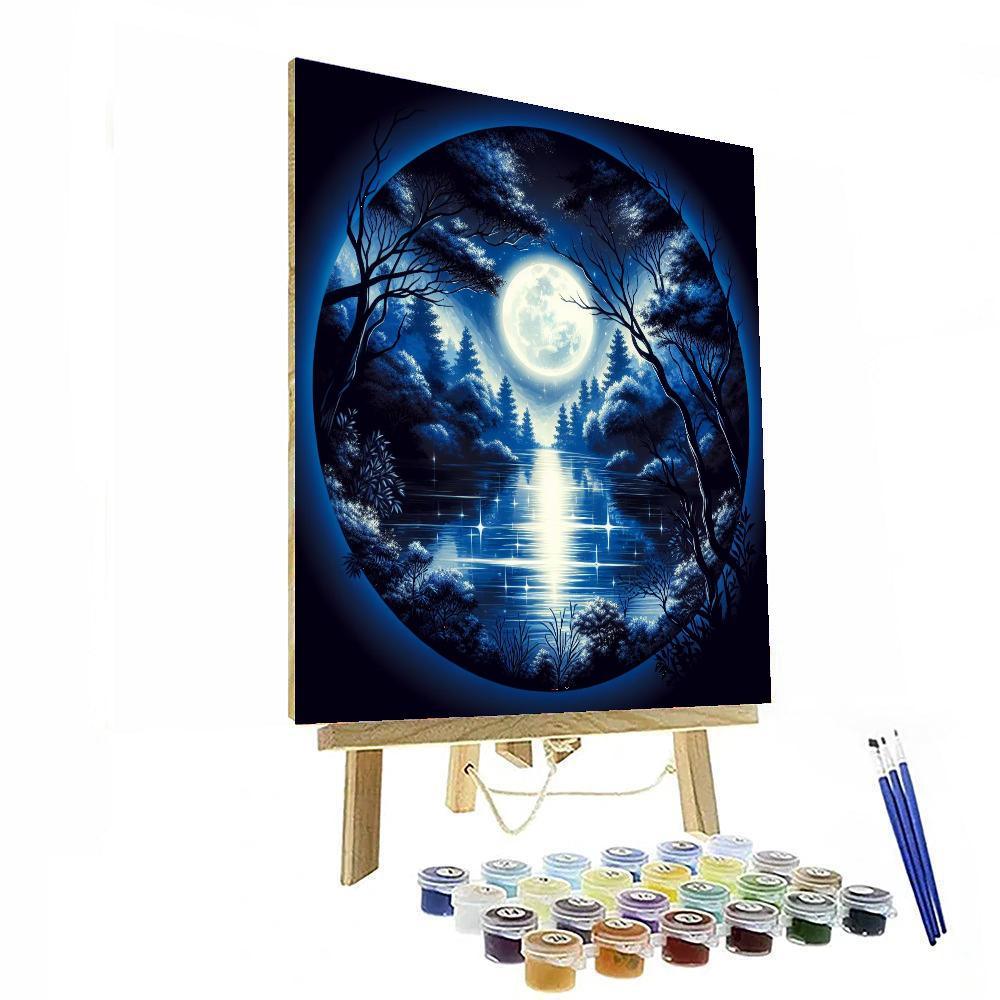 Mysterious Moonlit Lagoon Number Painting