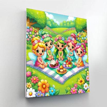 Giggling Fairy Picnic Paint By Numbers Art