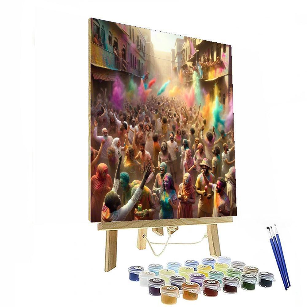 Holi Festival - Mathura Painting By Numbers Kit